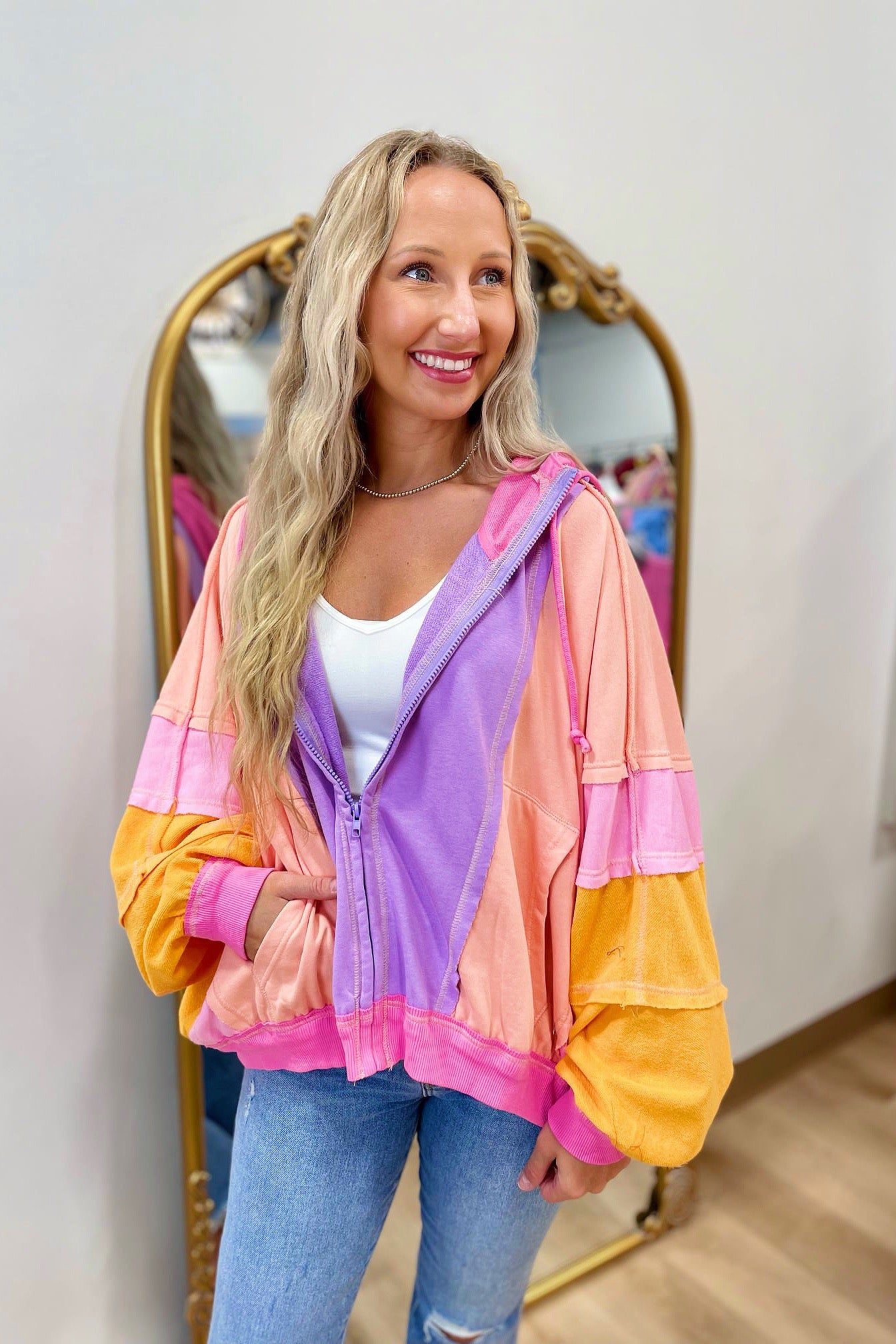 Sunset Sensation Zip Up Hoodie