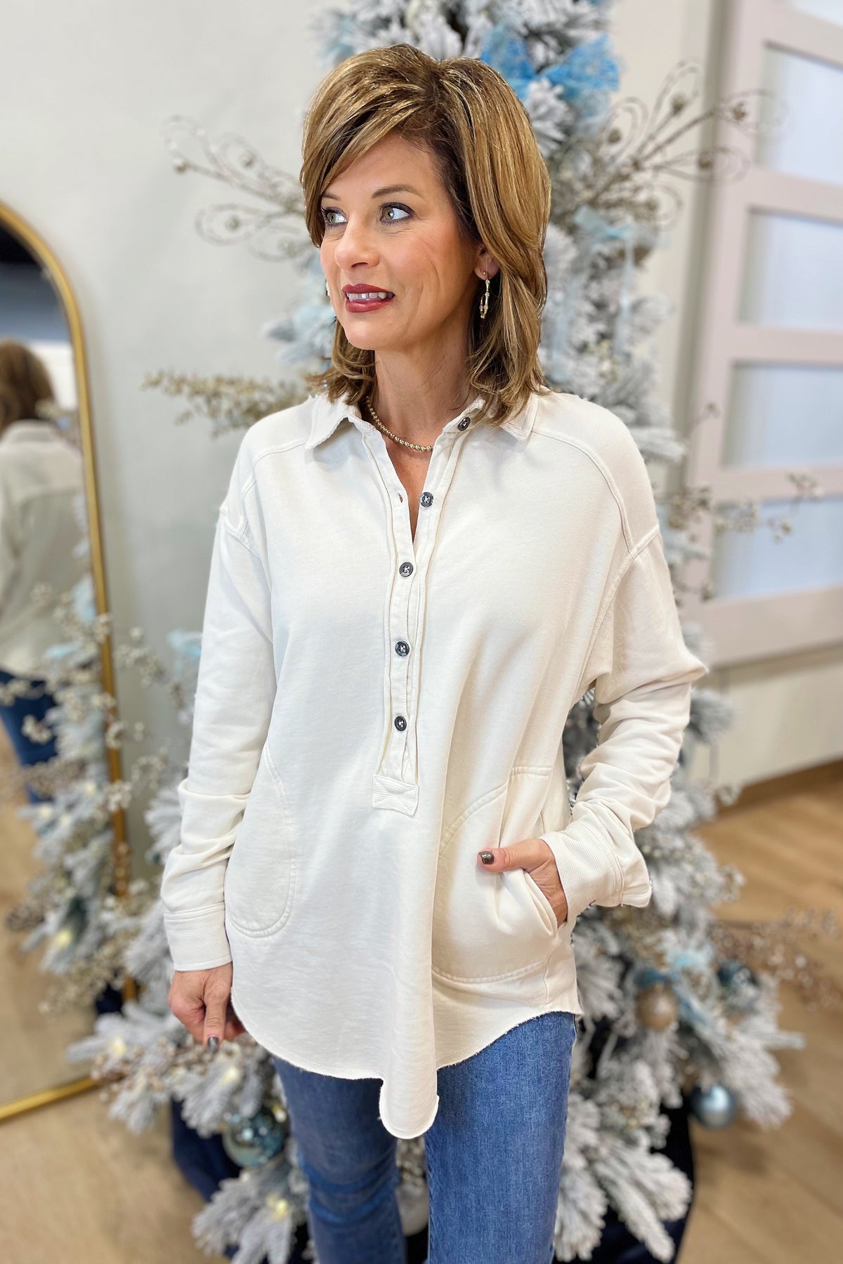 Dylan Heritage Pullover Ecru