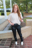 Pearls & Bows Sleeveless Sweater Ecru