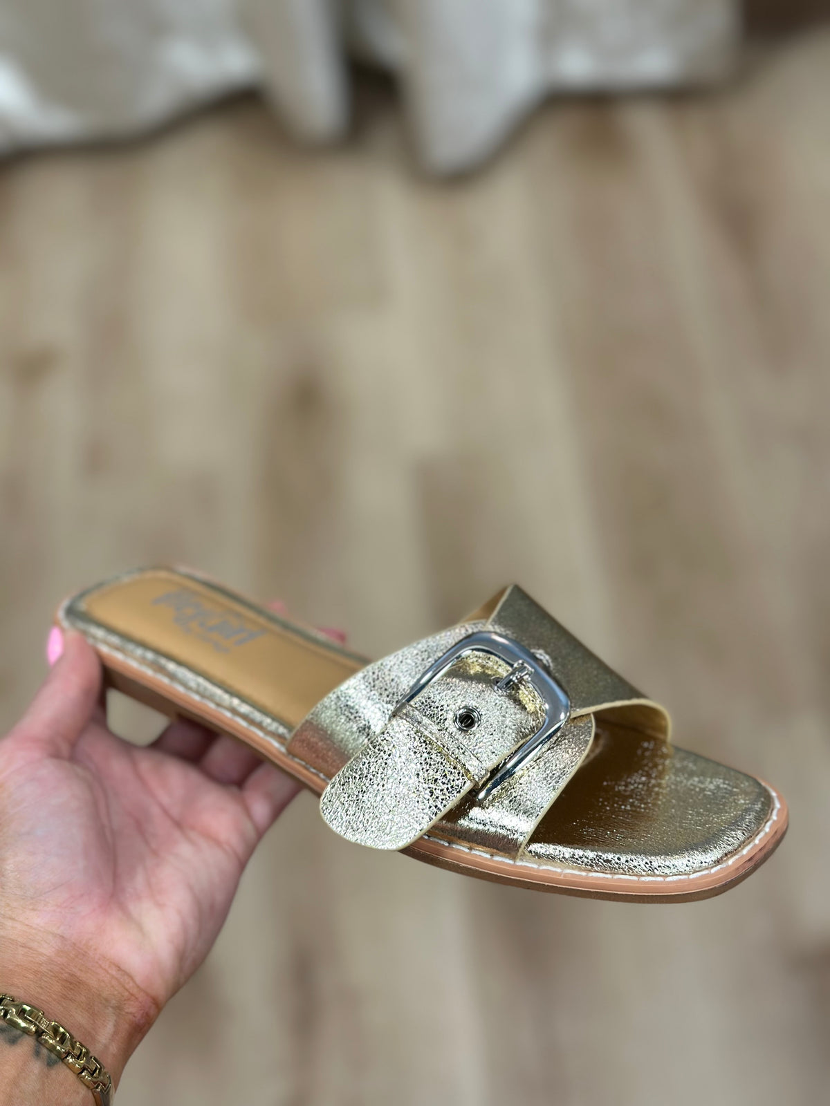 Corkys Pick Me Up Slide Sandal Gold