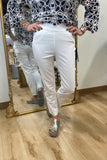 Charlie B Capri w Pockets & Slit Hem White