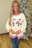 Santa Skates Knit Corduroy Sweater Cream