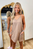 Warm Fall Day Sporty Romper Mocha
