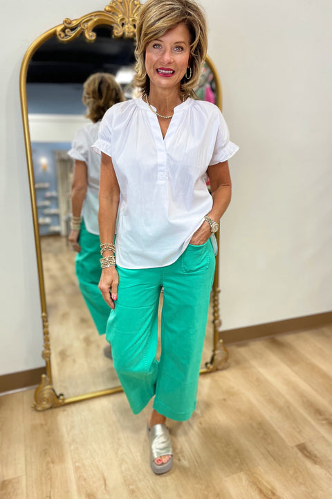 Renuar Gathered Back Blouse White