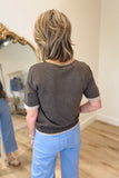 Another Love Short Sleeve Sweater Dera Dark Roast