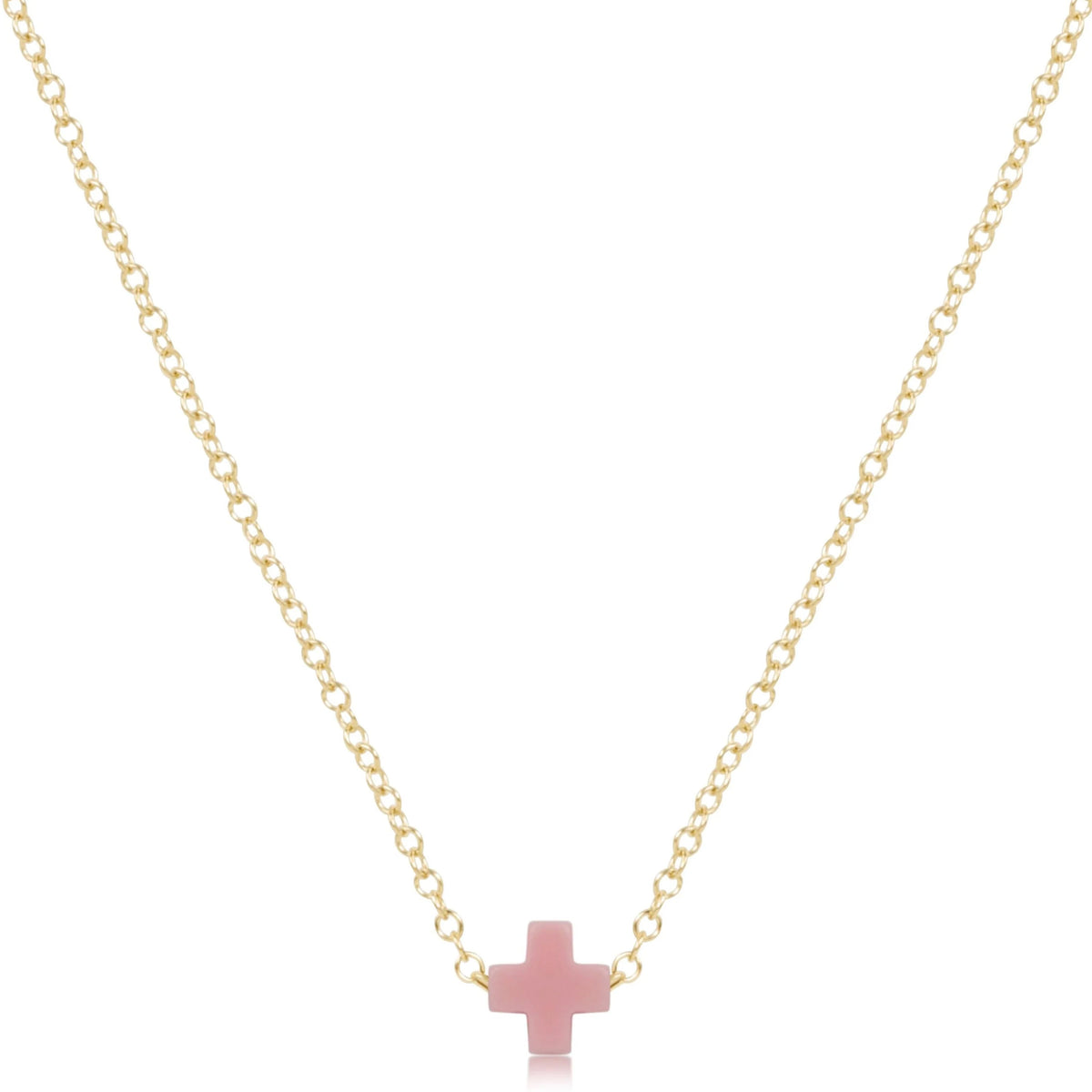E Newton 16" Signature Cross Small Necklace Pink