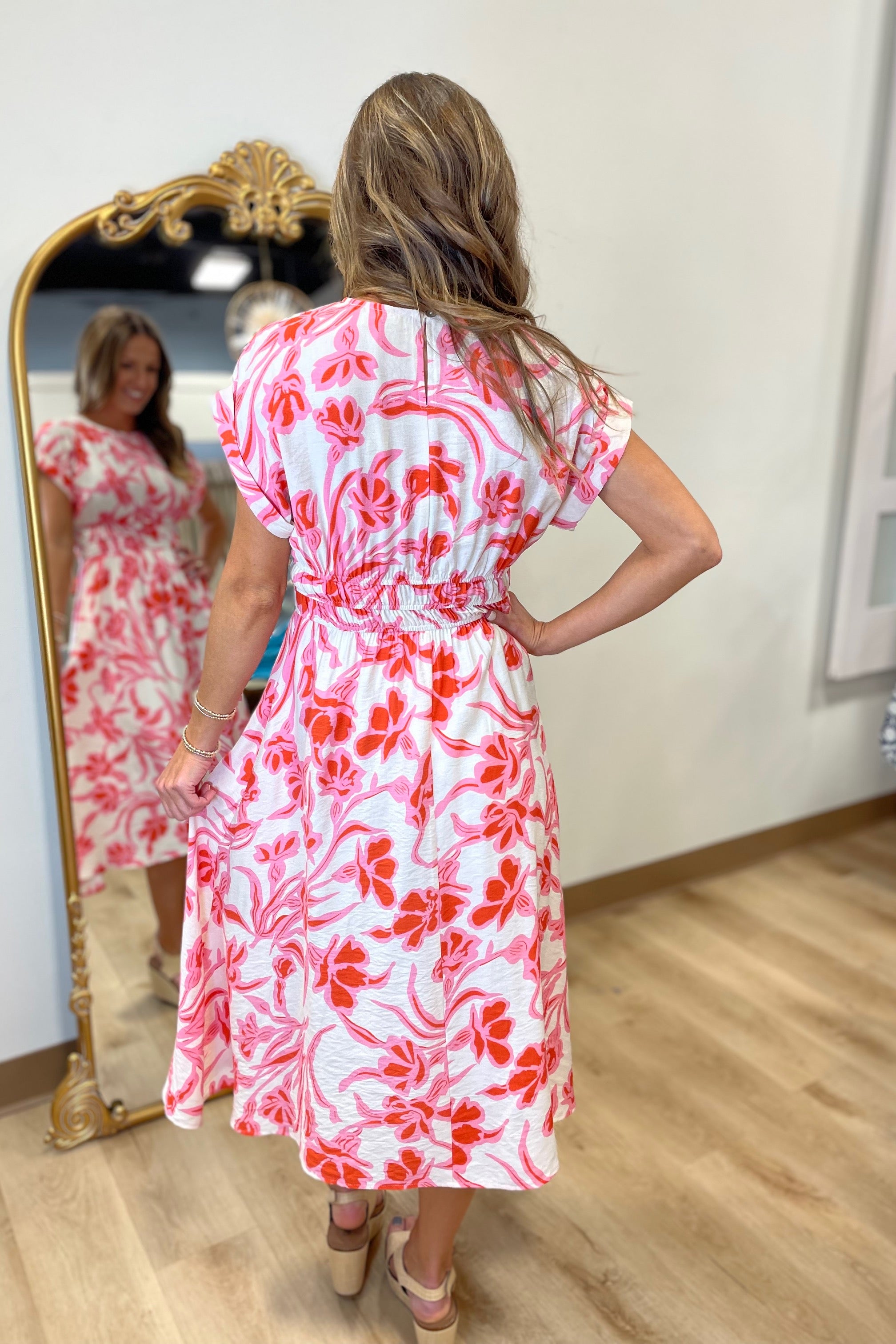 Island Escape Midi Dress Pink