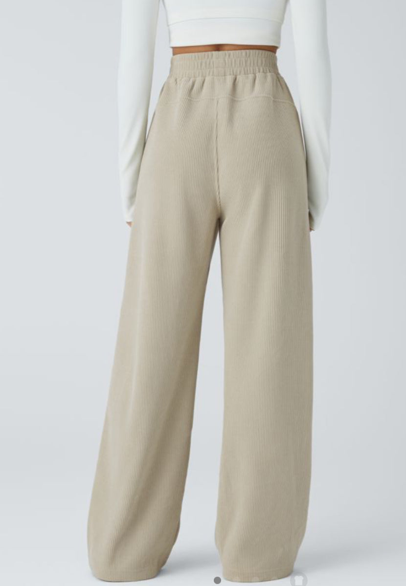 Halara High Waisted Corduroy Pants Almond Milk
