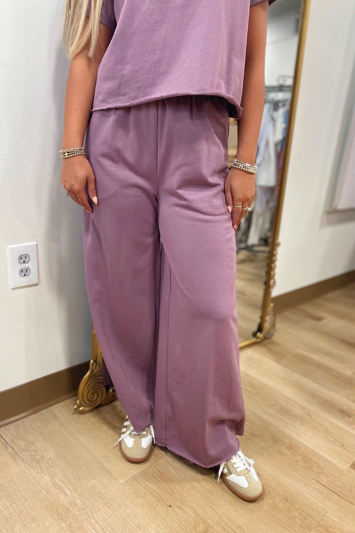 Tee & Wide Leg Set Mauve