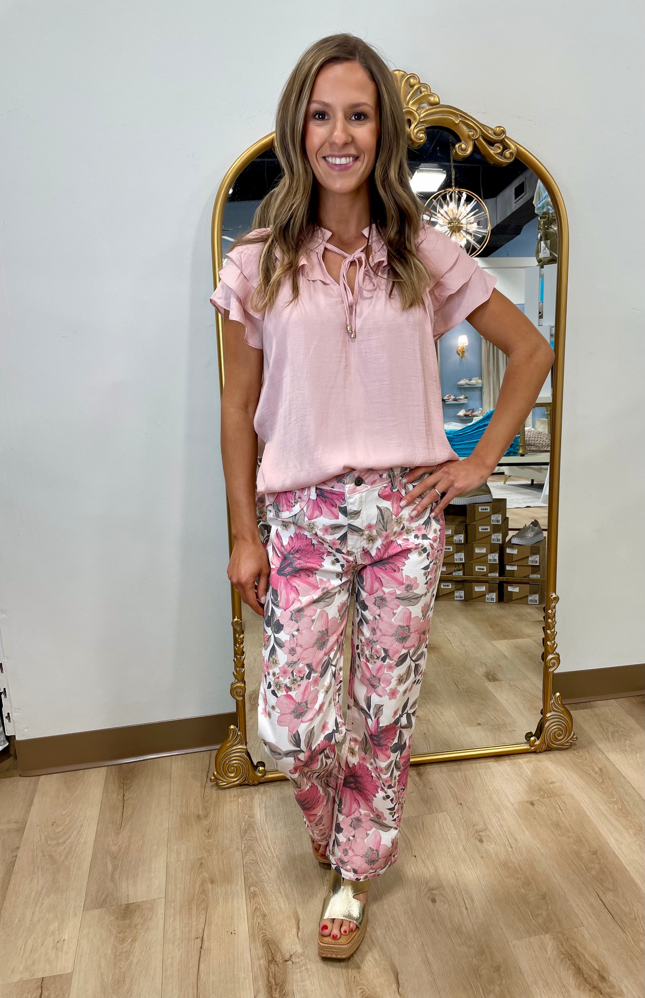 Tempo Paris Reversible Pants Floral