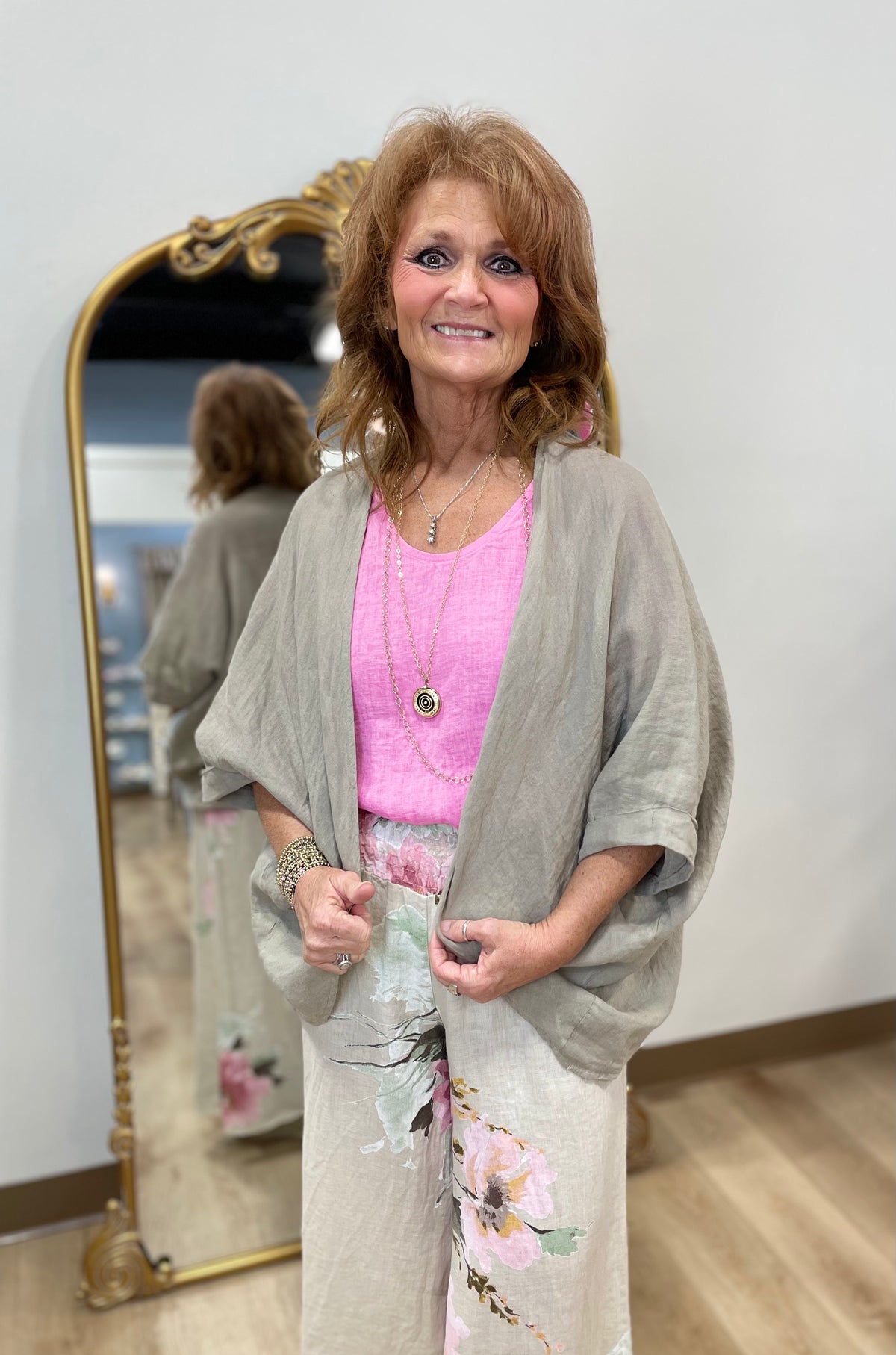 Tempo Paris Cocoon Linen Jacket Taupe