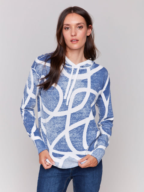 Charlie V Cotton Hoodie Denim