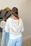 Color Burst Striped Hooded Pullover Sweater