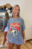 Western Vintage Cowboy Graphic Tee Denim
