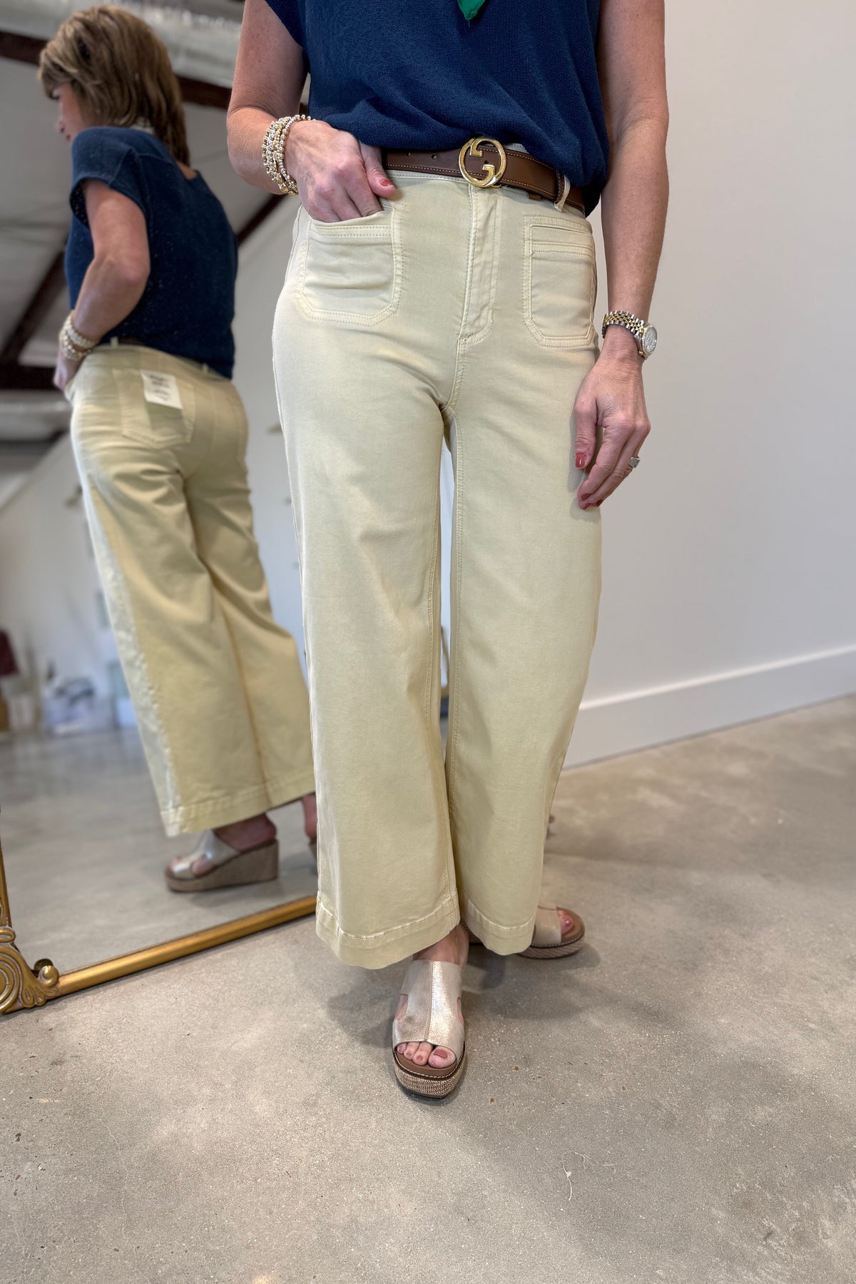 Charlie B Flare Leg Pant Butter