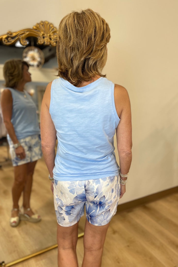 Charlie B Tank w Twisted Hem Bluebell