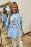 PUFF Leopard Rock & Rock Graphic Tee Lt Blue