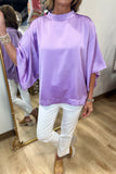 Madeline Mock Neck Top Lavender