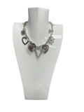 Silver Charm Necklace Hearts