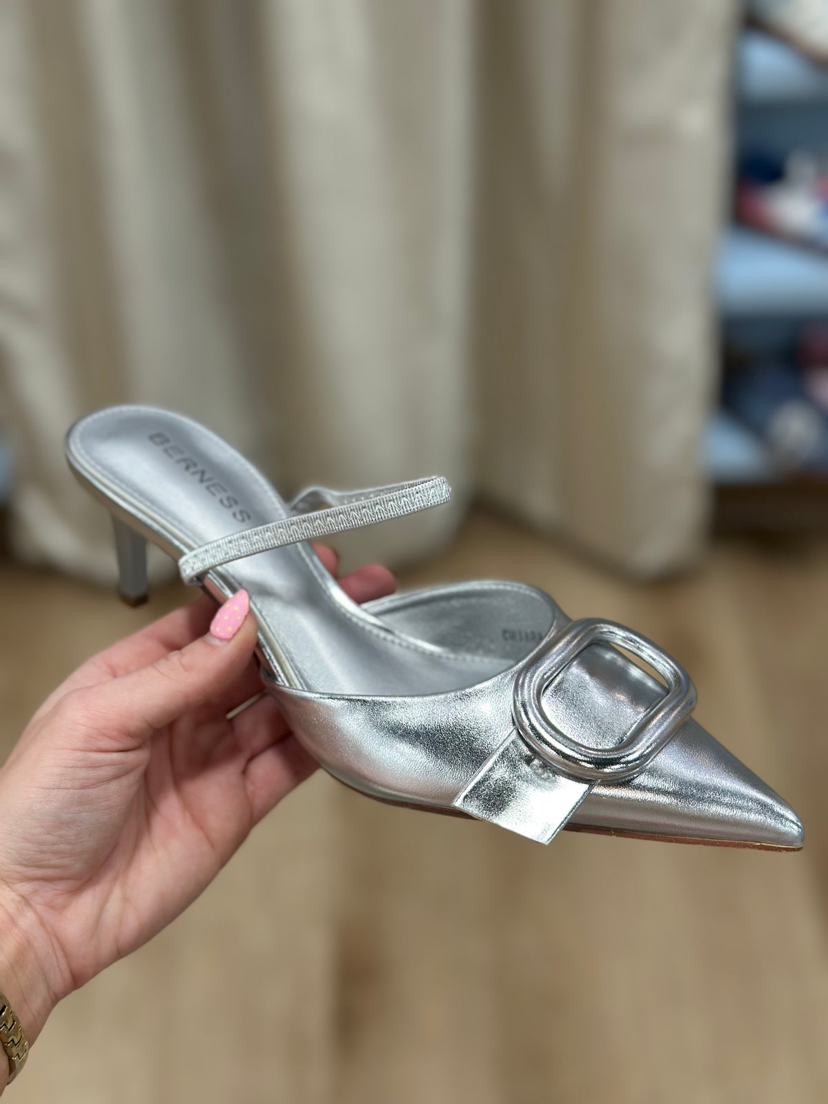Chiara Pointed Toe Slingback Silver