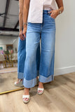 Hidden Nori Cuffed Wide Leg Jean Medium