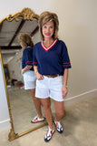 Sporty Smart Top Navy Blue