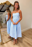 Scenic Stripes Midi Dress Blue