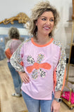 Dear Daisy Color Block Tee Pink