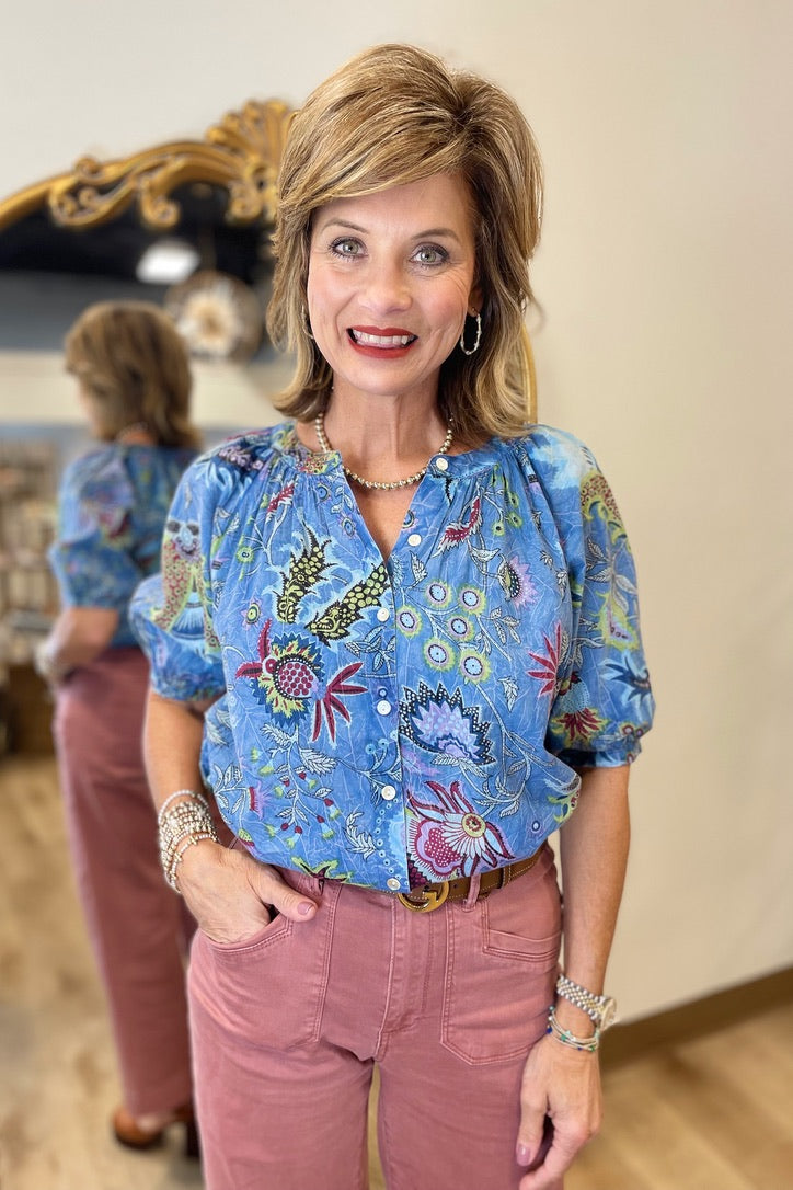 Dylan Laurel Blouse Blue