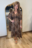 Umgee Zip Front Dress Leopard