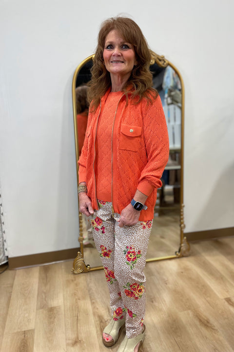 Multiples Pull On Print Pant Floral