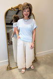 Umgee Frayed Hem Pant Oatmeal