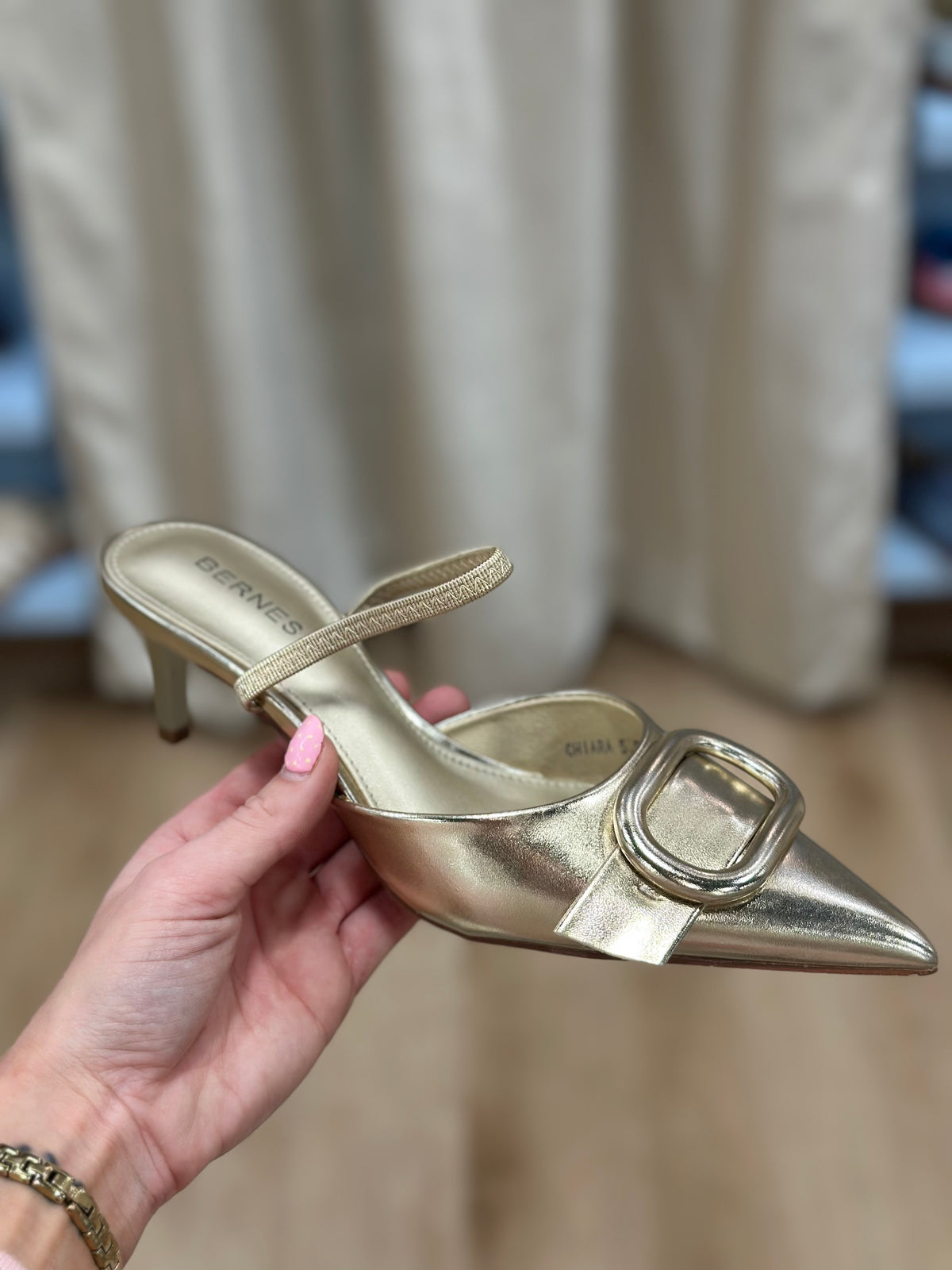 Chiara Pointed Toe Slingback Gold