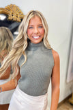 Layer Perfect Sleeveless Sweater Crop Olive