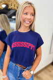 Mississippi Cropped Sweater Navy