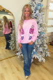 Sequin Nutcracker Sweater Baby Pink