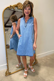 Papillon Denim Collared Dress