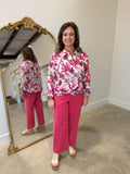 Renuar Printed Woven Blouse Orchid
