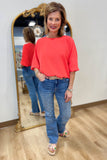 Joh Wrendelle Silky Crepe Top Neon Orange