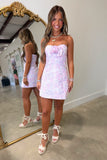 Rosie Floral Jacquard Mini Dress Lilac