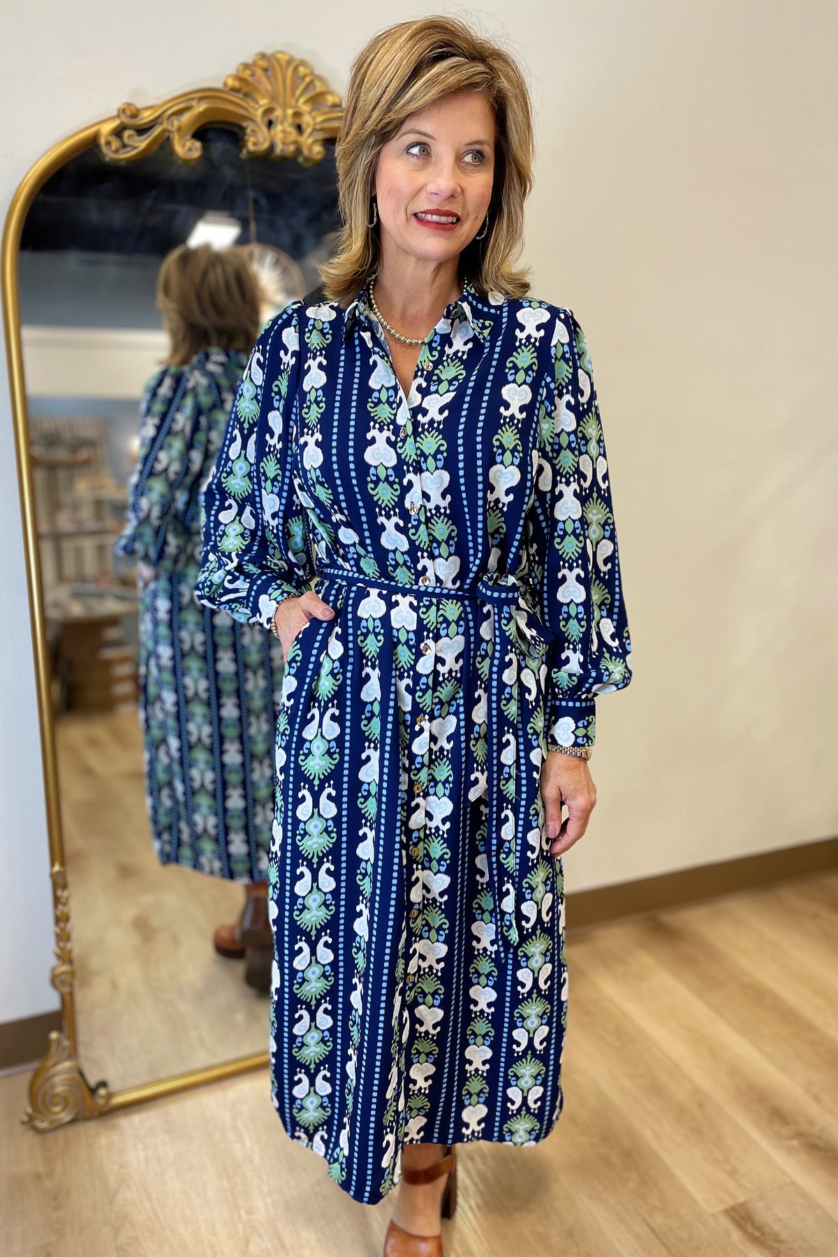 Mary Square Ava Dress Blue