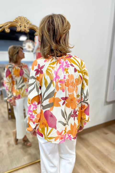 Charlie B Popover Blouse Bouquet