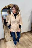 Boho Chic Caplet Sleeve Jacket Taupe