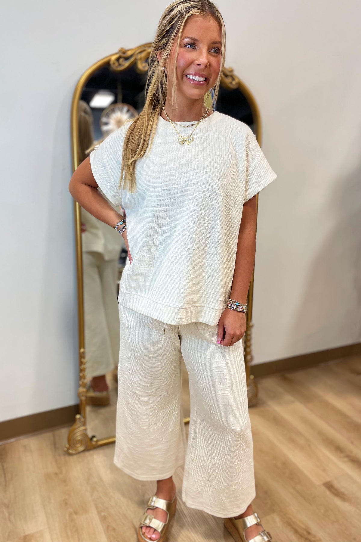 Set For Spring Pant Set Cream
