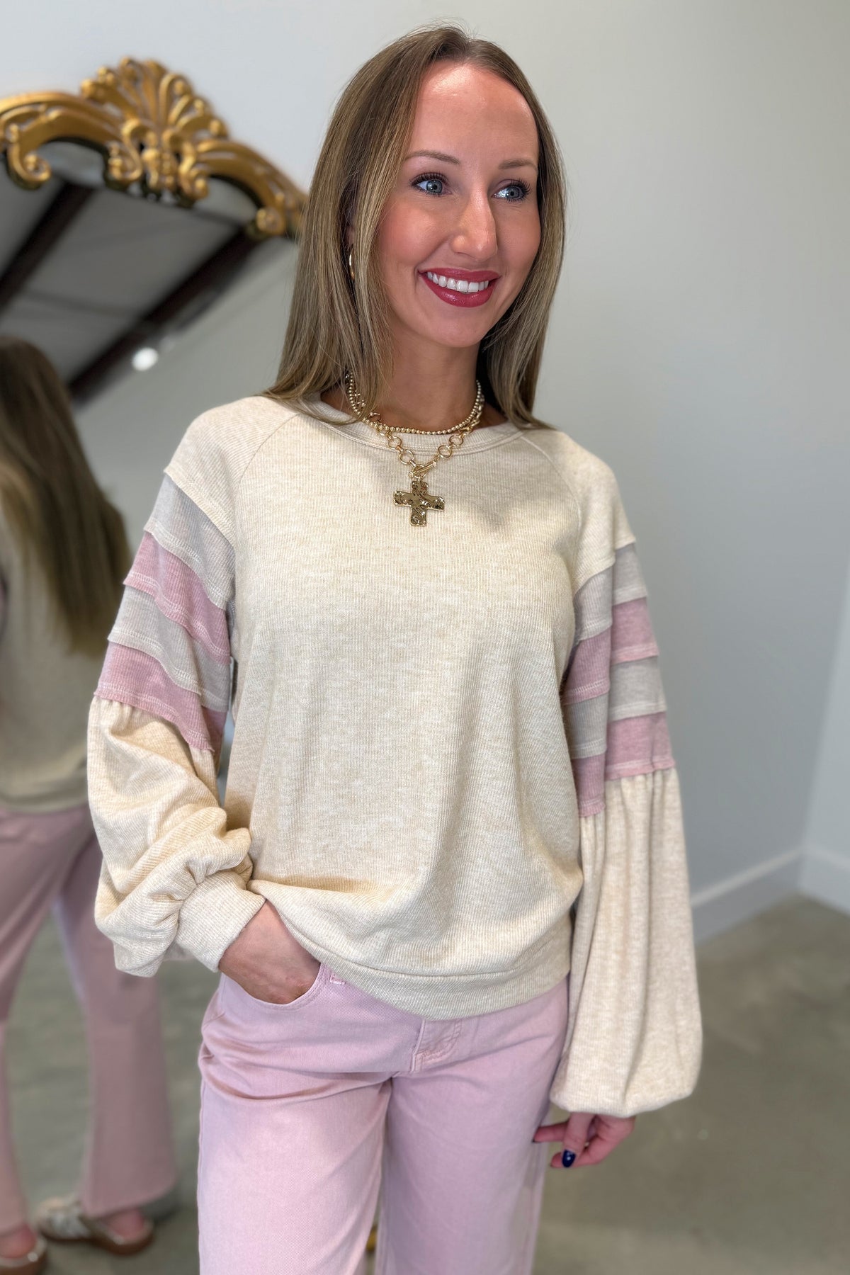 Casual Comfort Top Oatmeal