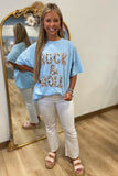 PUFF Leopard Rock & Rock Graphic Tee Lt Blue