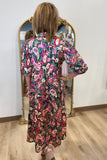 Umgee Paisley Midi Dress Teal Green