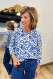 Charlie B Popover Blouse Azure