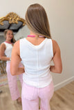 Dylan Rowan Rib Henley Tank White
