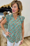 Mud Pie Beatrix Top Green